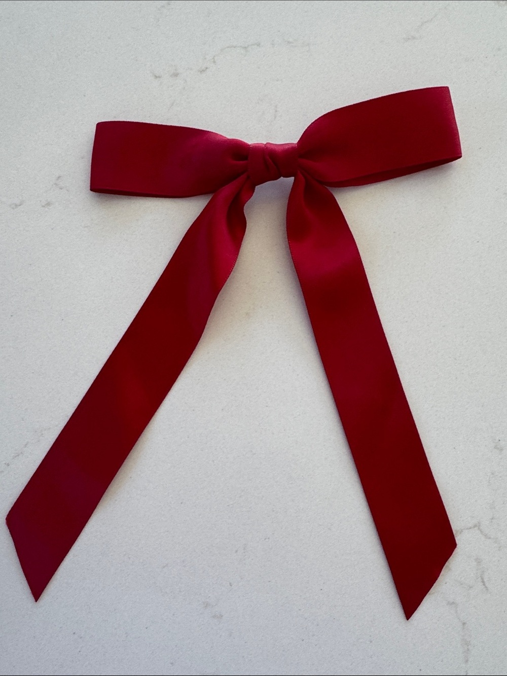 Red Satin Hair Bow Ribbon - Women Accessories NWOT